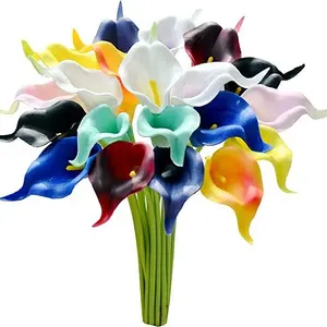 Ev düğün dekorasyon için toptan yapay çiçek gelinçiceği Mini PU gerçek dokunmatik yapay çiçek