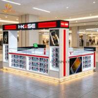 Comptoir d'accueil pour atelier de réparation de téléphones, kiosque vitrine avec éclairage LED pour centre commercial, vente de produits mobiles