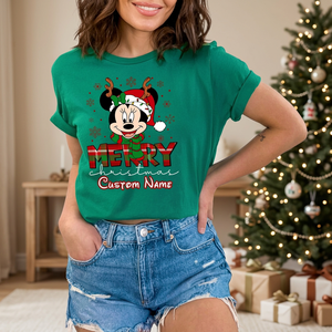 T-shirt unisexe rouge Joyeux Noël 2025, T-shirt de Noël en coton surdimensionné pour femmes et hommes, logo de Noël imprimé, T-shirt de Noël en gros - Product Image 3