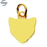 Pendentif personnalisé plaqué or avec logo animal mignon en relief, breloques pour bracelet, accessoire religieux chrétien pour collier
