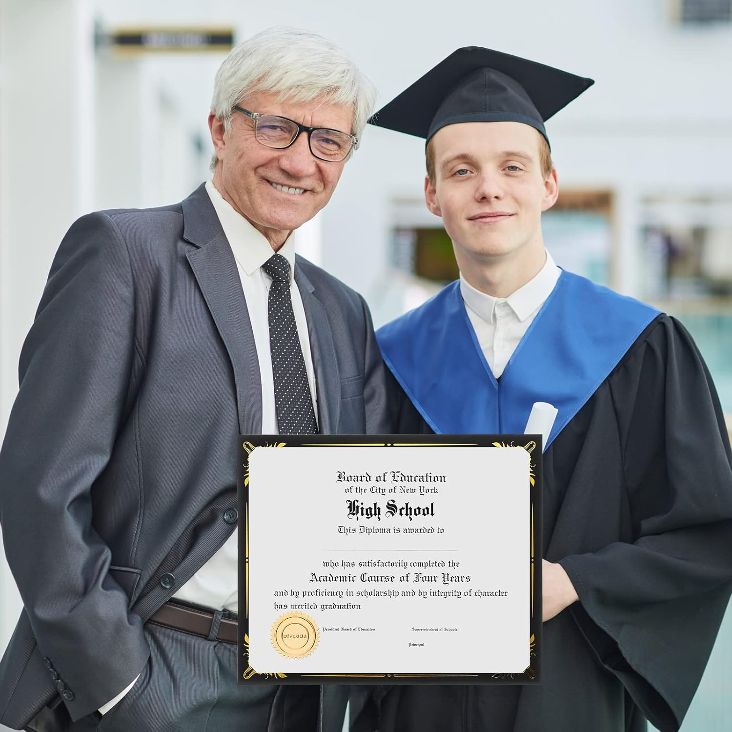 Single Sided Black Certificate Holder Diploma Covers with Foil Border for  A4 A5 Document Papers University Certificates| Alibaba.com, image size:1500x1500