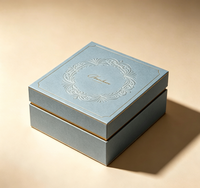 Boîte cadeau rigide de luxe avec motif gaufré, feuille d'argent, fermeture magnétique, base et couvercle, logo personnalisé, emballage en papier recyclable pour bijoux