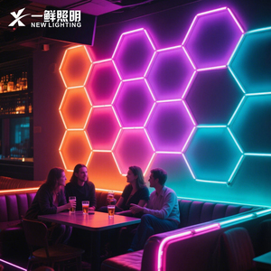 Panel de luz LED RGB hexagonal para coche, lámpara de <span class=keywords><strong>spa</strong></span>, luz de garaje tipo panal, 110V 240V, empalmable, de bajo consumo - Product Image 2