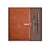 Coffret Cadeau Corporatif de Luxe avec Carnet d'Affaires en PU A5, Stylo, Bouteille, Clé USB et Boîte Personnalisable