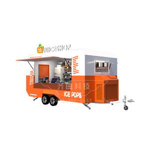 Mobile Food Truck 4 Wheel Dual Tandem Axle Stainless Steel Body Outdoor Juice Shop <b>Ice</b> <b>Pops</b> - Product Image 3