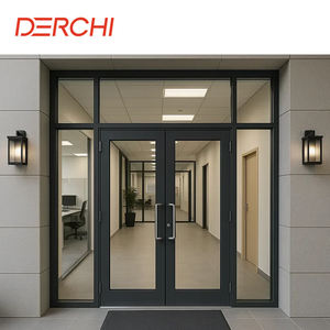DERCHI Moderne Dubbele Buitendeur van Glas en Aluminium voor Commerciële Gebruik - Product Image 6