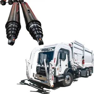 कचरा ट्रक के लिए कस्टमबिल्ड डबल एक्शन हाइड्रोलिक सिलेंडर शीर्ष गुणवत्ता