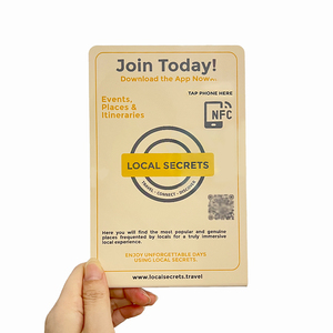 Porte-menu vierge sur mesure avec cartes NFC pour affichage sur les réseaux sociaux dans les hôtels et restaurants - Product Image 4