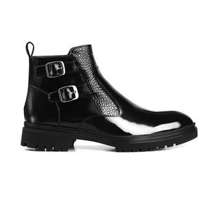 <span class=keywords><strong>Botas</strong></span> de cuero de vestir para <span class=keywords><strong>hombre</strong></span> con cierre de cordones Logotipo personalizado Pliegue sobre tamaño 38-48 Cuero de vaca artificial - Product Image 4