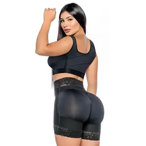 SHORT LEVANTACOLA CON BROCHES FAJA LEVANTAGLUTEOS SALOME Fajas Colombianas Tummy Control Compression Shorts Shapers Seamless