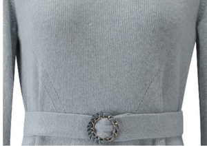 Maglione con motivo a maglia da donna di moda abito lungo in puro Cashmere 100% maglione da donna - Product Image 4