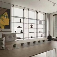 Étagère de présentation multi-niveaux en alliage d'aluminium, meuble de rangement, support de suspension tubulaire, éclairage sur pied suspendu, sans armoire