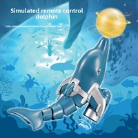 Jouet aquatique pour enfants en plastique, télécommandé, simulation de dauphin oscillant, double hélice, électrique, avec lumière