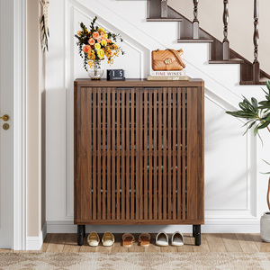 Tribesigns 6-Tier Wooden Shoe Cabinet with Louvered Doors & <b>Adjustable</b> <b>Shelves</b> Shoe Storage Organizer Rack - Product Image 2