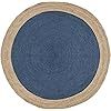 Hand Woven Jute Round Floor Area Rug Carpet Jute Centre Table Dhurrie Striped Floor <b>Door</b> Mat for Furnish Living Room Bedroom - Product Image 5