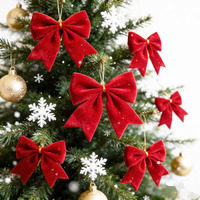 Moderne Rote Polyester-Schleifen Weiche Langlebige Weihnachtsdekoration Christbaum-Schleife Heim-Deko Neujahrsgeschenk Hochzeitsgeschenke DIY