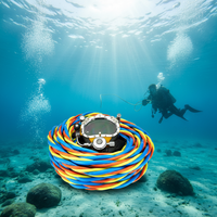 Câble ombilical de plongée trois-en-un, résistant à la pression sous-marine, pour la communication par signal et l'air sous l'eau