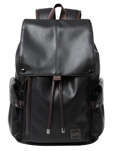 IStapromo Gifts <b>Men</b> PU <b>Leather</b> <b>Backpack</b> for Laptop Male Business Mochilas Couro Masculina Motorcycle Back Pack Travel - Product Image 2
