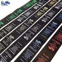Étiquette d'entretien personnalisée en satin 100 % polyester avec logo de marque imprimé pour vêtements, disponible en plusieurs langues