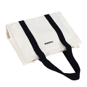 High Quality Cotton <b>Tote</b> Shopping <b>Bag</b> with Custom Logo Wholesale Printed Canvas Top <b>Tote</b> <b>Bags</b> Pockets <b>Zipper</b> Letter Features - Product Image 4