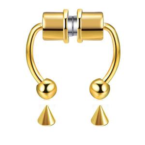 Magnetic False <b>Nose</b> <b>Ring</b> Titanium Steel Non-Piercing Horseshoe <b>Ring</b> With Spike Studs For <b>Nose</b> Fashion Jewelry - Product Image 4