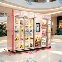 Distributeur automatique intelligent de bouquets de fleurs 24h/24, écran tactile 21,5 pouces, paiement par pièces/billets/cartes de crédit, capacité de 200 à 300 pièces
