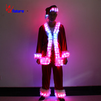 Costume de Noël LED, tenue de Père Noël, fibre optique, spectacle de scène, vêtements de danse, fête, événement, cosplay, spectacle de Noël