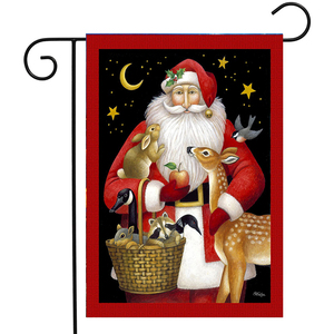 Banderola decorativa de arpillera para exteriores, Cartel de Navidad de jardín de Santa, doble cara, roja y negra, cuadros de búhos, para invierno - Product Image 1