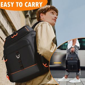 Outdoor Portable Bluetooth <b>Speaker</b> Bag 20L Black Polyester Travel Storage Backpack <b>Microphone</b> Carrying Case - Product Image 4