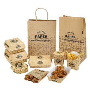 Caja de Embalaje de Papel Kraft No Plegable en Forma de Barco, Apta para Alimentos, para Hamburguesas, Papas Fritas y Pollo, Palomitas y Otros Snacks - Product Image 1