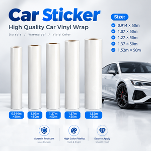 Rollo de Vinilo Imprimible con Tinta Eco Solvente, Autoadhesivo, Película de PVC para Calcomanías de Automóviles, Impresión de Inyección de Tinta Blanca Brillante para Rotulación y Envoltura - Product Image 1