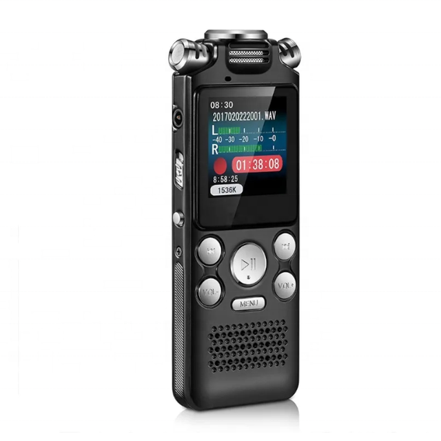 USB Recharge 8G Digital Voice Recorder with Double Microphones Intellint Noise Reduction Audio Sound Recorder