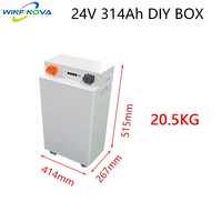 Batterie LiFePO4 Winfinova 485/CAN à charge rapide 24V 314Ah avec écran LCD, BMS, sortie 7KW, large plage de température, boîtier IP20 en métal