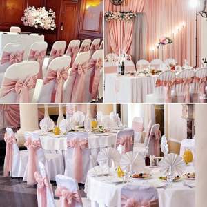Hồng ghế sashes quan hệ ghế Ribbon cung ghế Bìa ban nhạc cho đám cưới bên lễ - Product Image 6