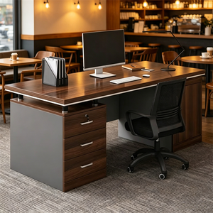 <b>Office</b> Desk Employee <b>Workstation</b> Single Table Chair Set Commercial Minimalist Modern Solid Wood Removable <b>Office</b> Building - Product Image 2