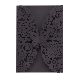 Tarjeta <span class=keywords><strong>de</strong></span> Invitación para <span class=keywords><strong>Boda</strong></span>, Despedida <span class=keywords><strong>de</strong></span> Soltera, con <span class=keywords><strong>Diseño</strong></span> <span class=keywords><strong>de</strong></span> Mariposa Hueca, Corte Láser Floral, Impresión Digital en Papel - Product Image 6