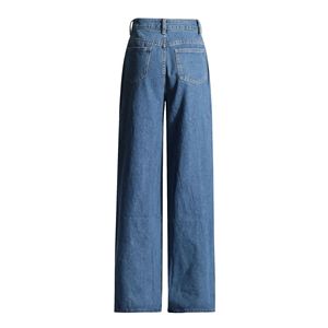 Nuovi <span class=keywords><strong>Jeans</strong></span> da <span class=keywords><strong>Donna</strong></span> di Tendenza Autunno Inverno, Modello Unico Casual Dritto in Denim Blu Lavato con Strappi e Stampa - Product Image 5