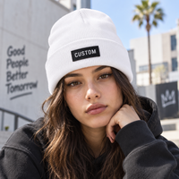 Bonnet tricoté OEM personnalisé avec patch par sublimation, taille unique, unisexe, couvre-chef d'hiver, commande en gros, fournisseur d'usine en Chine, vente en gros
