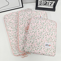 Housse mignonne pour ordinateur portable, étuis de transport matelassés imprimés de fleurs de 14 à 16 pouces, accessoires de protection rembourrés souples floraux