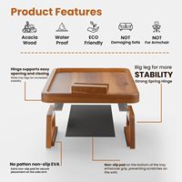 Grande table d'accoudoir de canapé avec support de téléphone rotatif à 360° - Table à clipser sur accoudoir de canapé pour salon - Plateau d'accoudoir large pour canapés