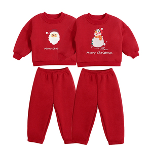 Kerst meisjes trainingspak <span class=keywords><strong>set</strong></span>, op maat gemaakte katoenen trui en broek van de fabriek, casual meisjes kledingsets - Product Image 2
