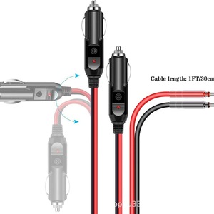 Car Cigarette Lighter <b>Plug</b> <b>12V</b> With Bullet Terminals Automotive Connector Red Plastic Accessory - Product Image 4