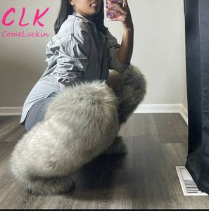 Yüksek kalite 72cm diz üzerinde kadın rakun kürk çizmeler sıcak peluş düz moğol kürk uzun çizmeler ile açık kar botları kadınlar - Product Image 4