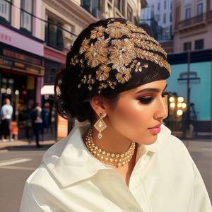 YASEEN Women's Shiny Twisted Polyester Knot Sleep Headscarf, Ordinary Cancer Chemotherapy Inspired Muslim Indian <b>Hat</b>, Ethnic <b>Hat</b> - Product Image 3