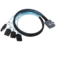 Ocular PCIe PCI-Express SFF-8611 4i 42P Male 4X SATA 7P Female Straight SSD kabel Data aktif sudut kanan untuk komputer