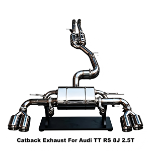 Sistema de escape Catback con válvula de vacío de alto rendimiento Vortex para Audi TT RS 8J 2.5T 2009-2015 de acero inoxidable - Product Image 1