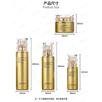Ensemble de bouteilles en verre pour soins de la peau avec pulvérisateur à pompe 120ml d'eau 100ml Lotion 40ml Essence 50g Crème-Fil droit