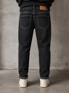 Jeans en denim vintage personnalisés pour hommes, coupe skinny, style streetwear décontracté, haute qualité, effet délavé, fabricant OEM - Product Image 3