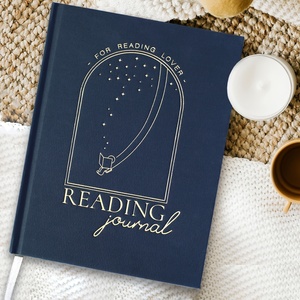 สมุดบันทึกผ้าแคนวาสสีน้ำเงินเข้ม 72 หน้า สำหรับนักอ่านหนังสือ ใช้ได้ทุกวันและบันทึกการอ่าน - Product Image 5