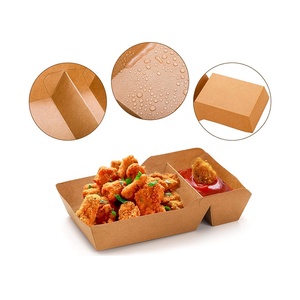 ถาดใส่กระดาษคราฟท์ <span class=keywords><strong>Nacho</strong></span> แบบใช้แล้วทิ้ง2ช่องแบบจาระบีทนทานสไตล์วินเทจ - Product Image 3